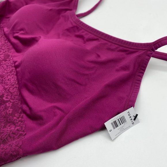 Torrid Women's Red Wine Lightly Padded Seamless Bralette Size 1X 2X 3X 4X 5X - Picture 13 of 15